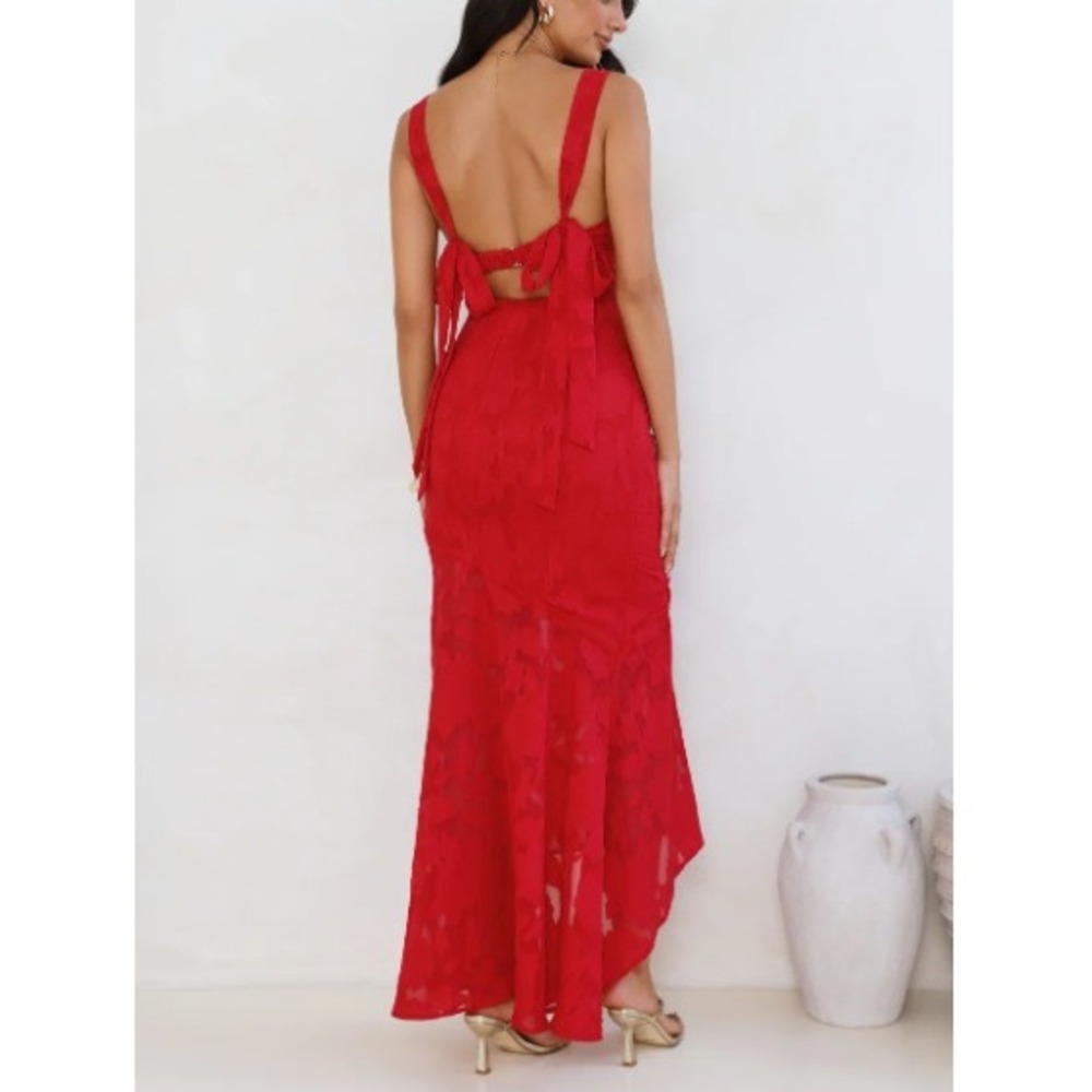 HelloMolly Women's Red Enchanted‎ Empire High-Low Maxi Dress NWT Size 8 - Picture 2 of 15